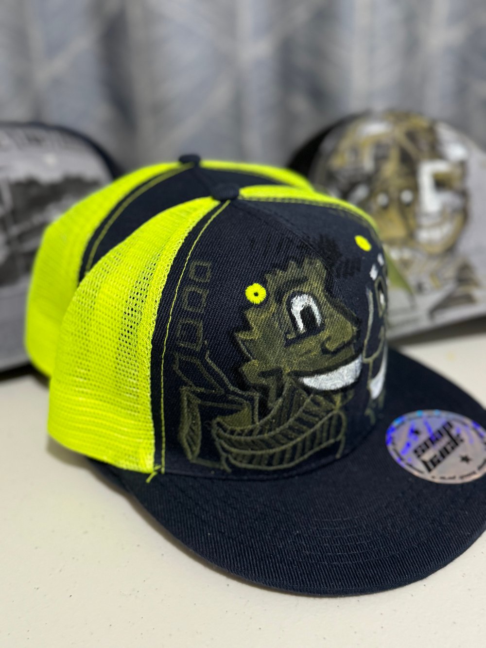 Image of Custom hat (yellow and blue)