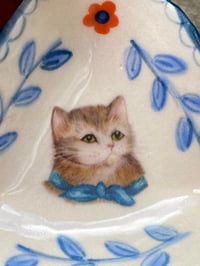 Image 3 of Blue Tie Cat Trinket Dish