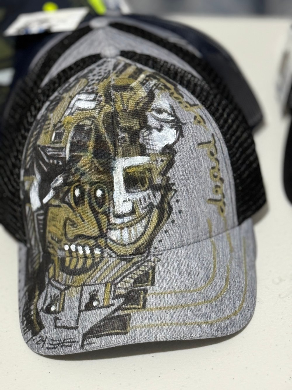 Image of Black and grey with gold custom snapback