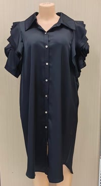 Image 1 of Satin Swagger Ruffle Dress