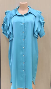 Image 2 of Satin Swagger Ruffle Dress