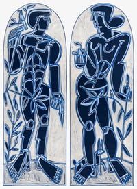 "Adam and Eve In Blue and White" by America Martin