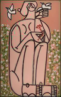 "Woman with Doves" by America Martin