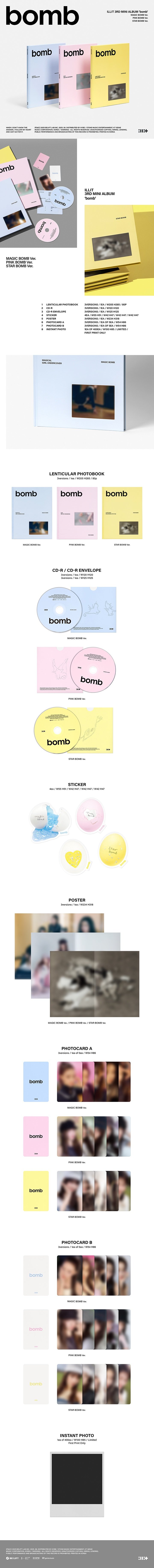 Image of [PRE-ORDER] ILLIT ‘bomb’ + Weverse Shop POBs