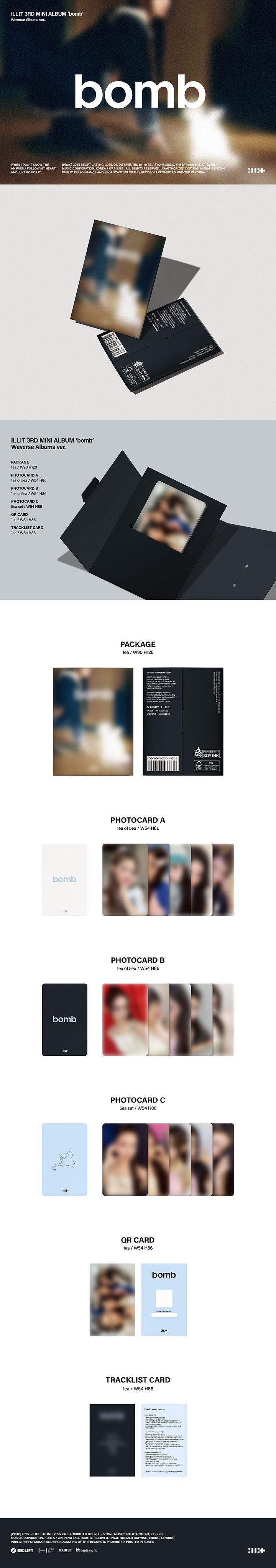 Image of [PRE-ORDER] ILLIT ‘bomb’ (Weverse Album Ver.) + Weverse Shop POBs