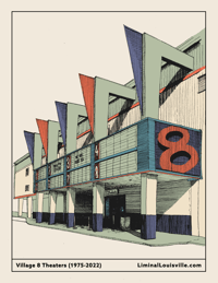 Village 8 Colorized Postcard