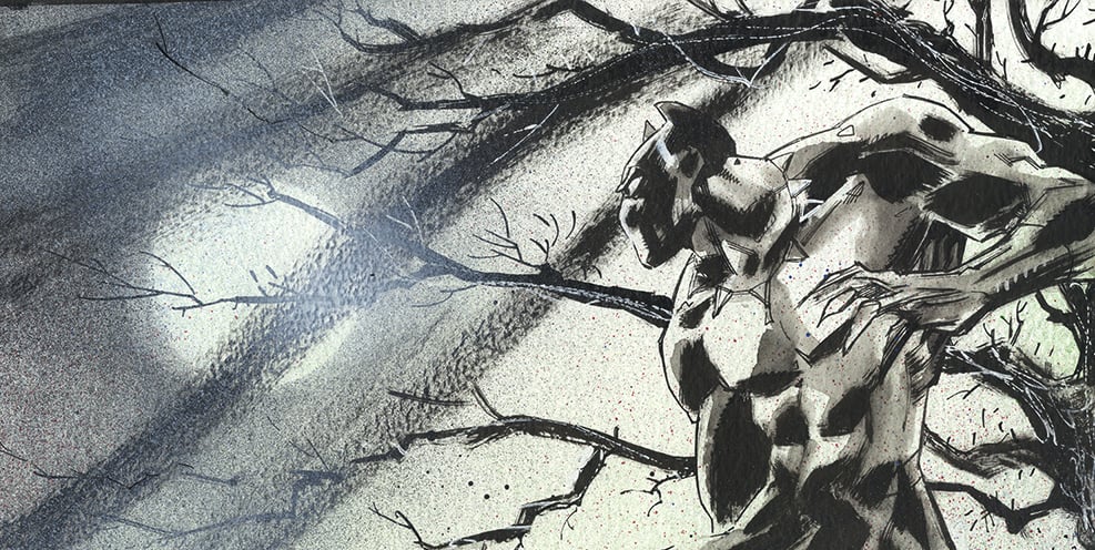 Image of Black Panther _ Watercolour and Ink
