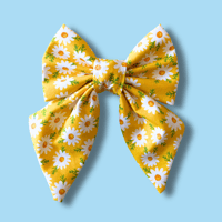 Image 1 of Yellow Daisies Dog Bow Tie