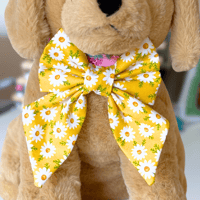 Image 2 of Yellow Daisies Dog Bow Tie