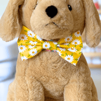 Image 3 of Yellow Daisies Dog Bow Tie