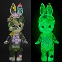 Image 1 of Floral Rabbit Kewtie Glow in the Dark Double Cast Resin Figure