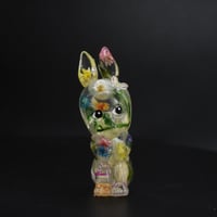 Image 2 of Floral Sitting Rabbit Kewtie Glow in the Dark DoubleCast Resin Figure