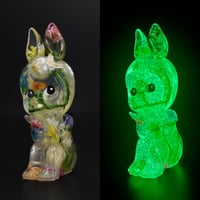 Image 1 of Floral Sitting Rabbit Kewtie Glow in the Dark DoubleCast Resin Figure