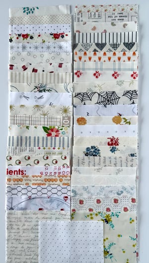 Image of 86 Low Volume 5" Charm Squares - 2 of each print