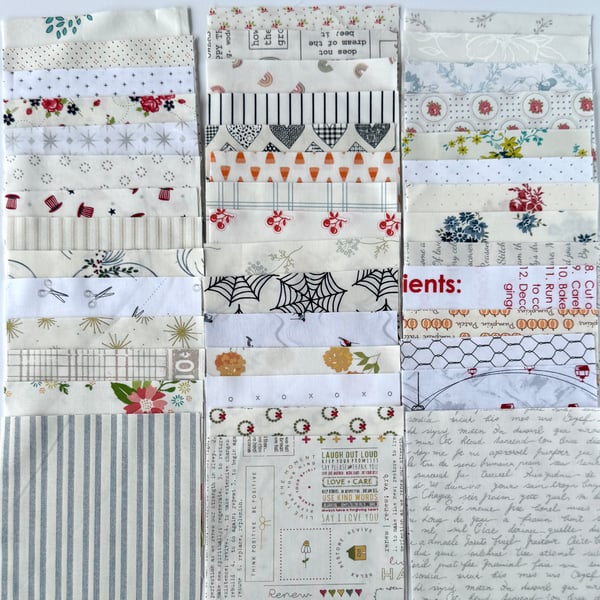 Image of 86 Low Volume 5" Charm Squares - 2 of each print