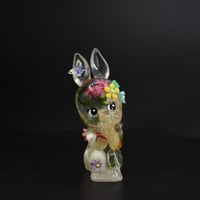 Image 2 of Floral Sitting Rabbit Kewtie Glow in the Dark Double Cast Resin Figure