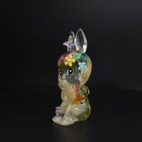 Image 4 of Floral Sitting Rabbit Kewtie Glow in the Dark Double Cast Resin Figure