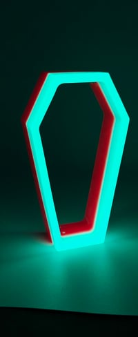 Image 1 of Pink and gmd green coffin