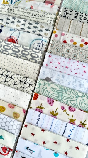 Image of  116 Low Volume 5" Charm Squares - 4 of each print