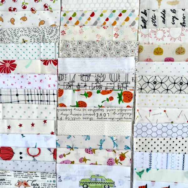 Image of 136 Low Volume 5" Charm Squares - 2 of each print