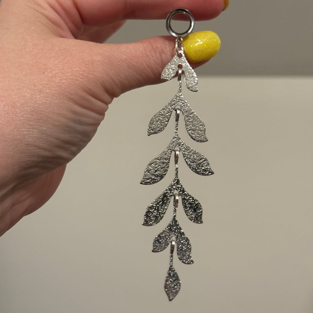 Image of Long Silver Leaf Dangles (sizes 2g-2")