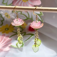 Image 1 of lotus earrings - 14k gold-plated