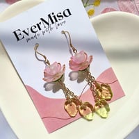 Image 2 of lotus earrings - 14k gold-plated