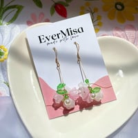 Image 2 of flower drop earrings – 10k gold-plated