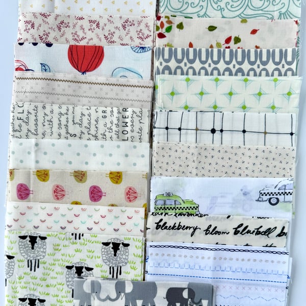 Image of 140 Low Volume 5" Charm Squares - 4 of each print