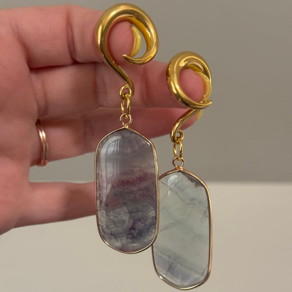 Image of 2g Fluorite Spiral Dangles 