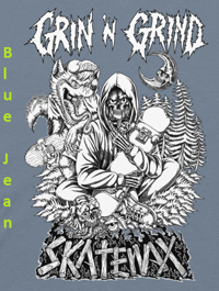 Image 1 of Comfort Colours Cotton Long-Sleeve - B&W Design - Skull/Wolf - Free U.S. Shipping!