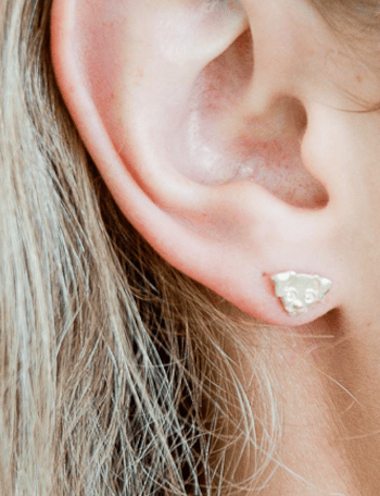 Image of 14 kt and Dia Dog Post Earrings