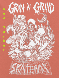 Image 2 of Women’s Cotton High-Waisted Tee - White Ink/Transparent - Skull/Wolf - Free U.S. Shipping!