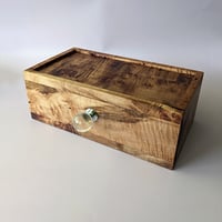 Image 1 of Desktop/Nightstand Organizer - Curly Maple with Glass & Metal Knob I