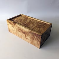 Image 3 of Desktop/Nightstand Organizer - Curly Maple with Glass & Metal Knob II