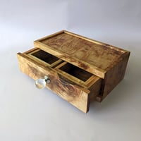 Image 2 of Desktop/Nightstand Organizer - Curly Maple with Glass & Metal Knob II