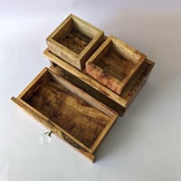 Image 4 of Desktop/Nightstand Organizer - Curly Maple with Glass & Metal Knob II