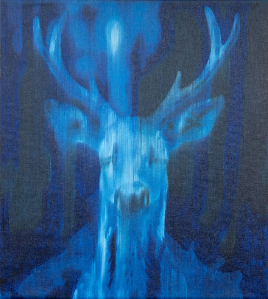 Image of Original Painting "Deer Portrait" (Ships from USA)