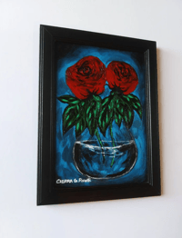 Image 2 of 'Cosmopolitan' - Acrylic on Canvas Panel, 5x7 Framed