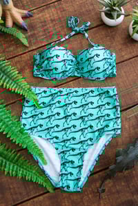 Image 2 of Highwaisted Halterneck Dino Bikini