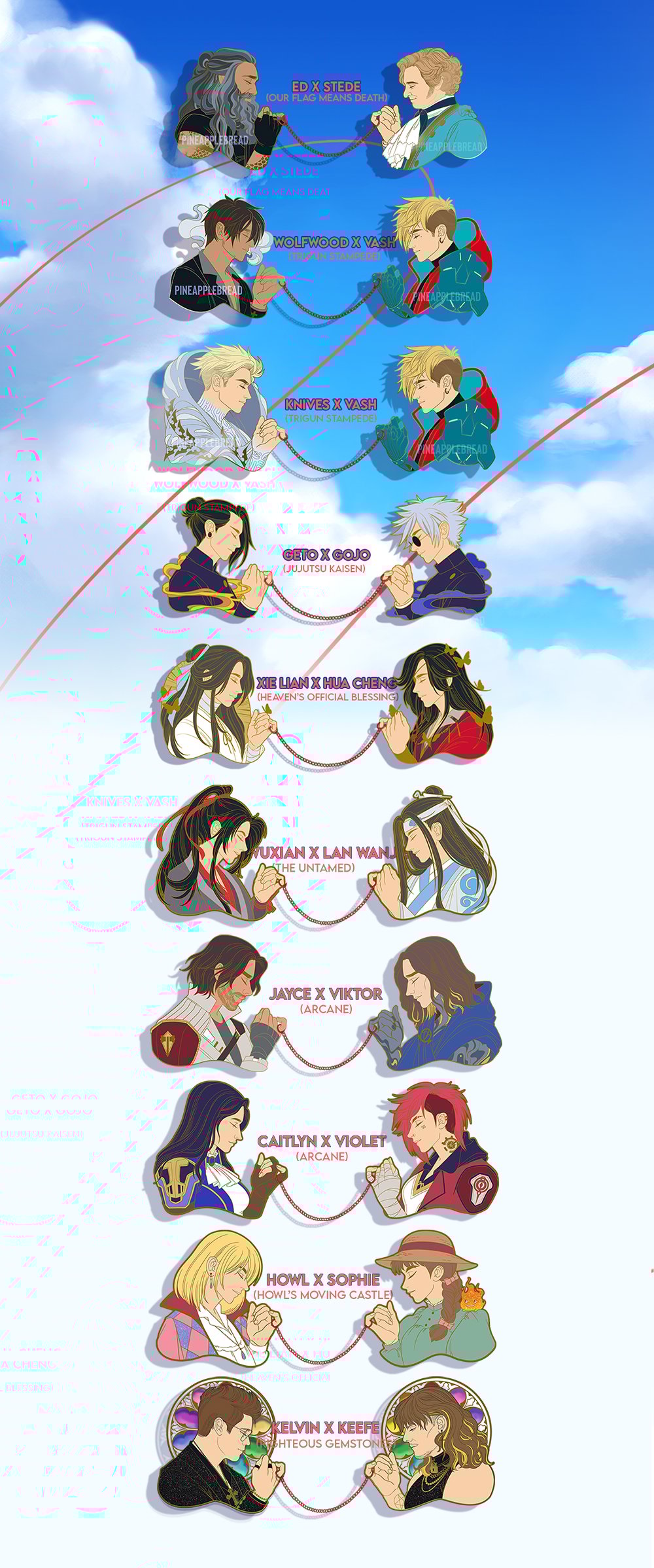 fated: Soulmate Enamel Pins