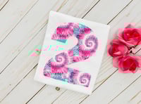 Image 2 of Tie Dye Boho Fringe Girl’s Birthday Shirt Party Top