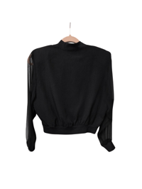 Image 2 of Vintage Black & Pearl Sheer Sleeve Jacket 