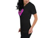 Geraniums and Wildflowers - Pink Heart - Black Ladies T-shirt