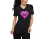 Geraniums and Wildflowers - Pink Heart - Black Ladies T-shirt