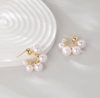 Image 1 of T O R I | Pearl hoops 
