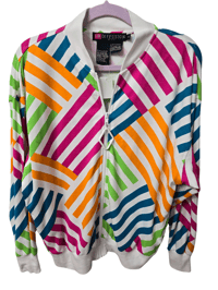 Image 2 of IB Diffusion Colorful Stripe Zip Jacket 