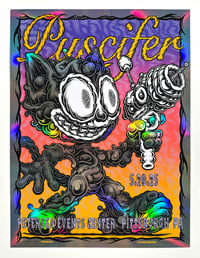 Puscifer Gig-Poster: Pittsburgh, 2025 (Rainbow Foil Variant/Hand Painted Multiple)