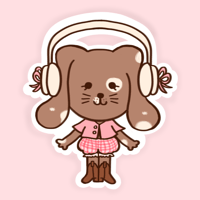 Just a Girl Bunny Sticker