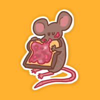 Mouse with Jam and Bread Sticker